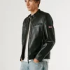 Leder-Bikerjacke