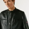 Leder-Bikerjacke