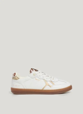Leder-Sneaker mit Animal-Print-Details – Ball