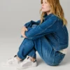 Leder-Sneaker mit Glitzer-Details Leder-Sneaker mit Glitzer-Details