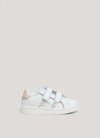 Leder-Sneaker mit Klettverschluss