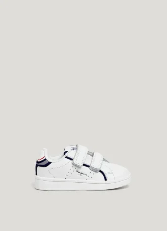 Leder-Sneaker mit Klettverschluss