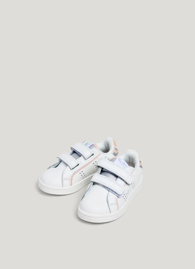 Leder-Sneaker mit Klettverschluss Leder-Sneaker mit Klettverschluss