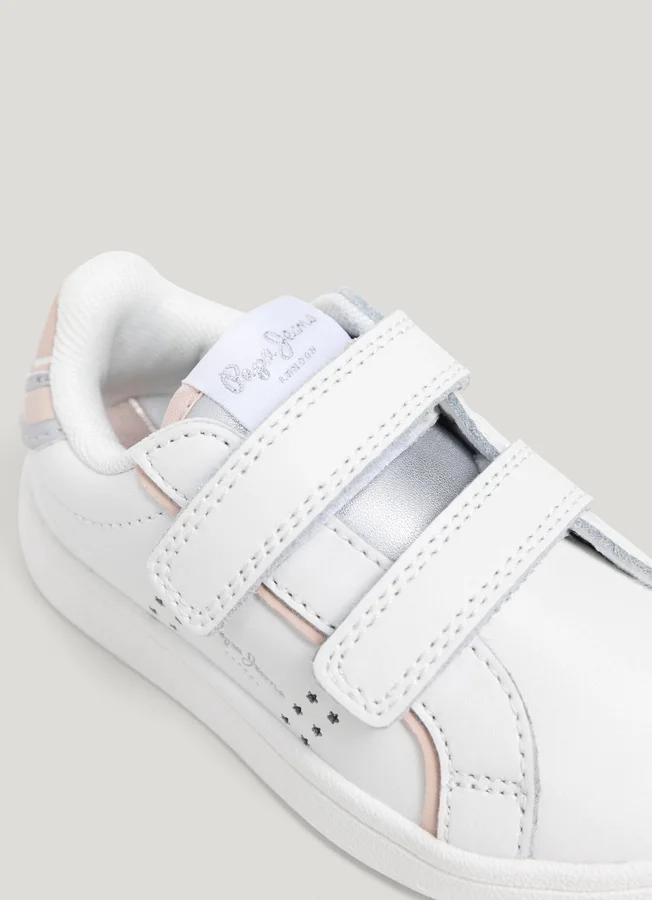 Leder-Sneaker mit Klettverschluss Leder-Sneaker mit Klettverschluss