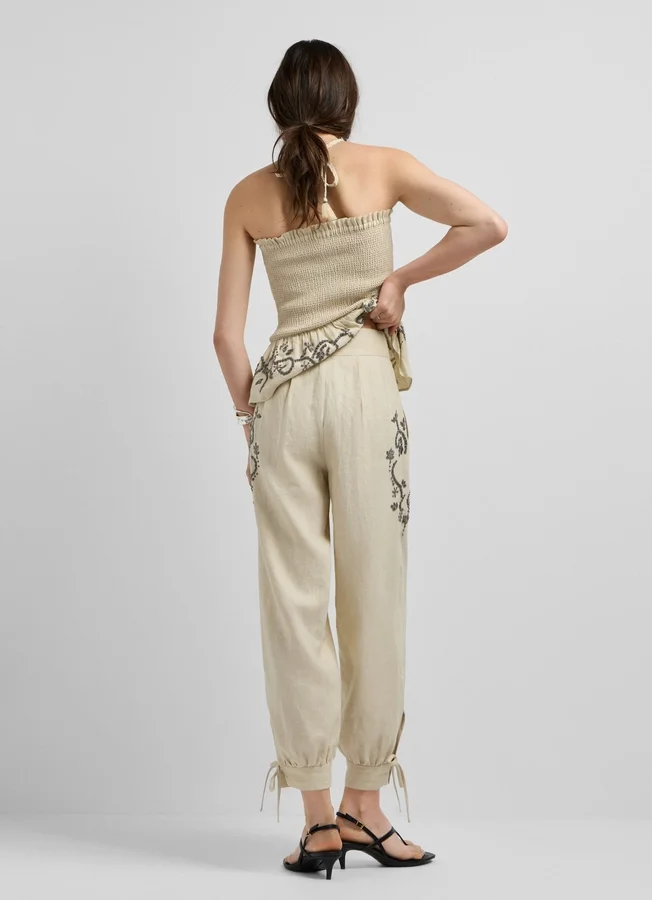 Leinenhose mit weitem Bein Leinenhose mit weitem Bein