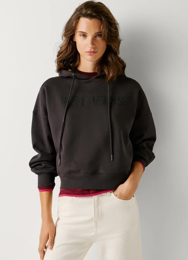 Logo-Hoodie mit Strass Logo-Hoodie mit Strass