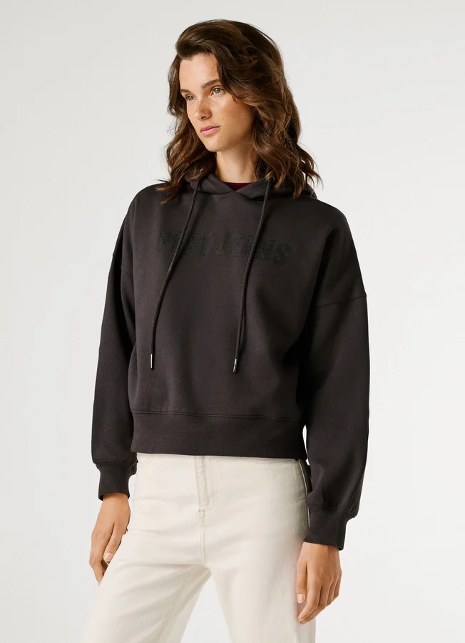 Logo-Hoodie mit Strass Logo-Hoodie mit Strass