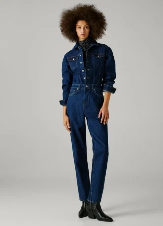Maxi-Jumpsuit aus Denim in Regular-Fit