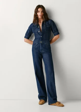 Maxi-Jumpsuit aus Denim in Regular-Fit