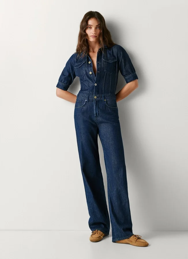 Maxi-Jumpsuit aus Denim in Regular-Fit Maxi-Jumpsuit aus Denim in Regular-Fit