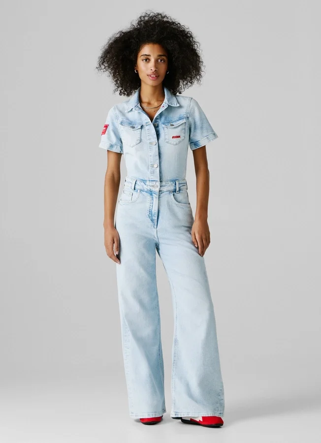 Maxi-Jumpsuit aus Denim in Regular-Fit Maxi-Jumpsuit aus Denim in Regular-Fit