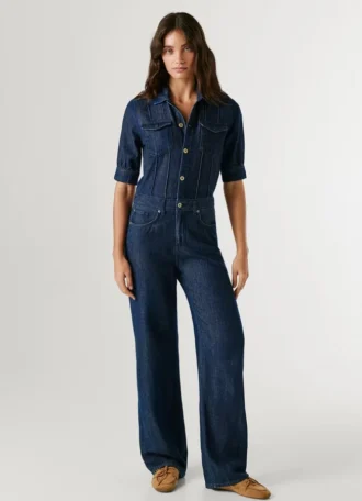 Maxi-Jumpsuit aus Denim in Regular-Fit