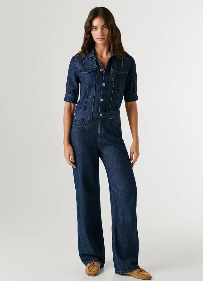 Maxi-Jumpsuit aus Denim in Regular-Fit Maxi-Jumpsuit aus Denim in Regular-Fit