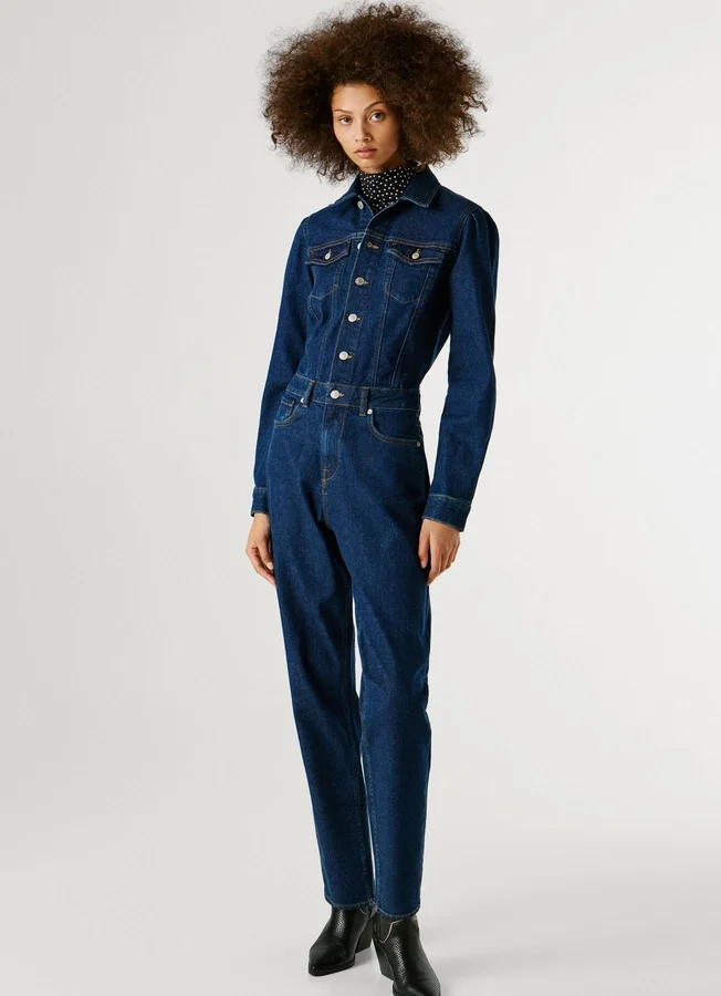 Maxi-Jumpsuit aus Denim in Regular-Fit Maxi-Jumpsuit aus Denim in Regular-Fit