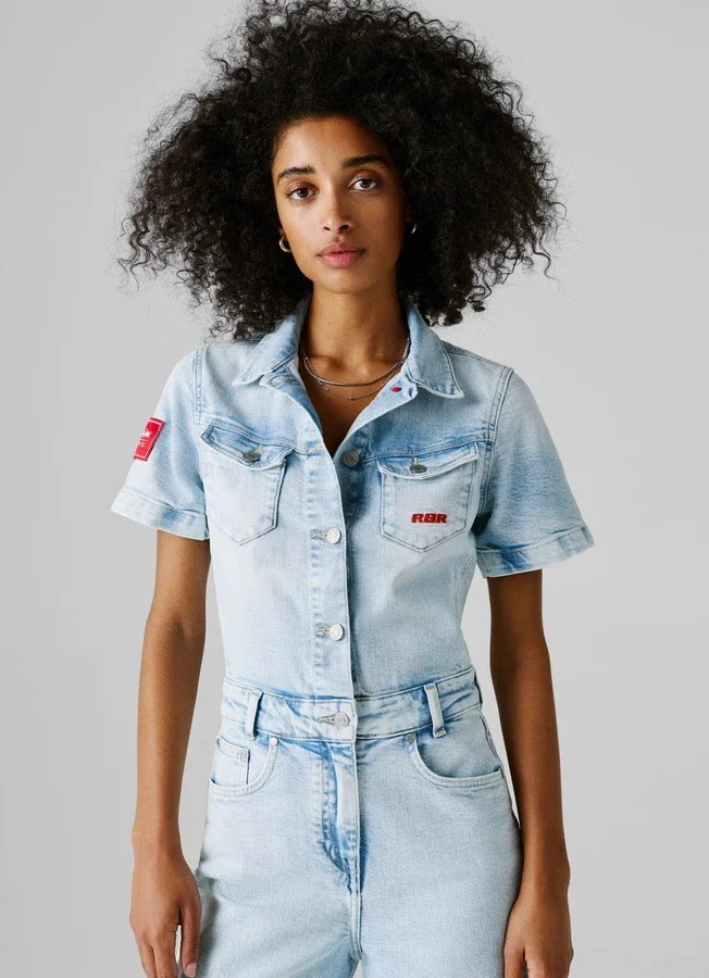 Maxi-Jumpsuit aus Denim in Regular-Fit Maxi-Jumpsuit aus Denim in Regular-Fit
