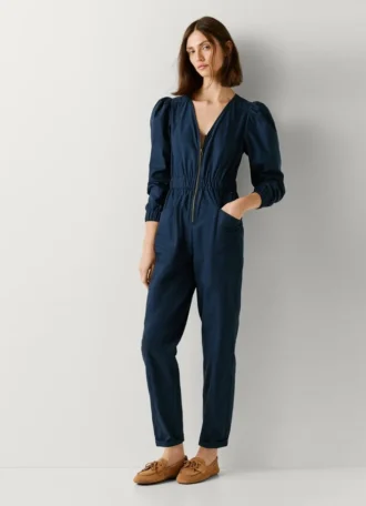 Maxi-Jumpsuit mit V-Ausschnitt
