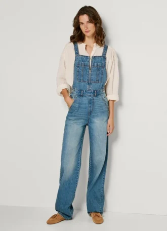 Maxi-Latzhose aus Denim in Regular-Fit
