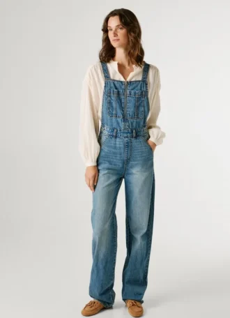 Maxi-Latzhose aus Denim in Regular-Fit