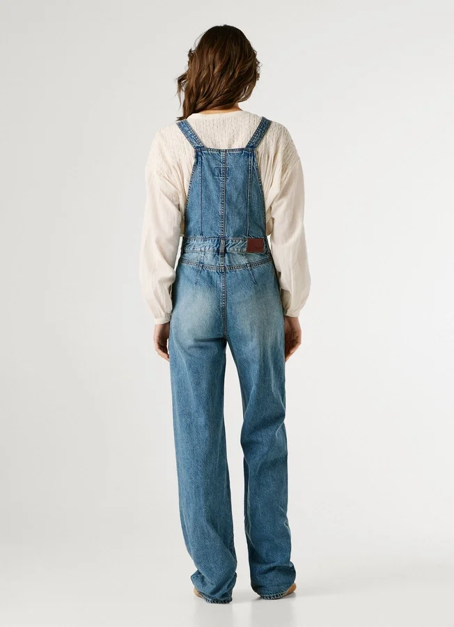 Maxi-Latzhose aus Denim in Regular-Fit Maxi-Latzhose aus Denim in Regular-Fit