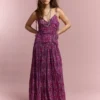 Maxikleid mit abstraktem Print