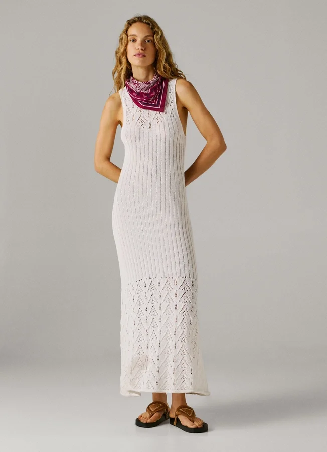 Maxikleid mit Ajour-Details Maxikleid mit Ajour-Details