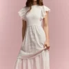 Maxikleid mit Ajour-Details