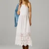 Maxikleid mit Ajour-Details Maxikleid mit Ajour-Details