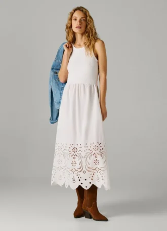 Maxikleid mit Ajour-Details