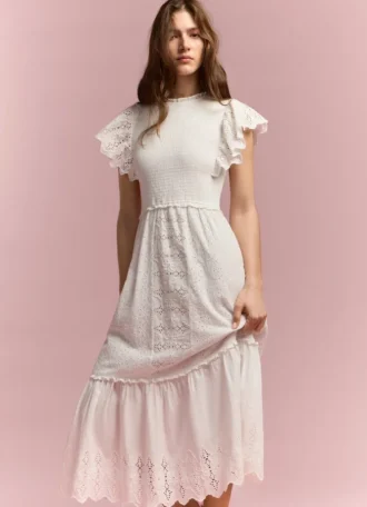 Maxikleid mit Ajour-Details