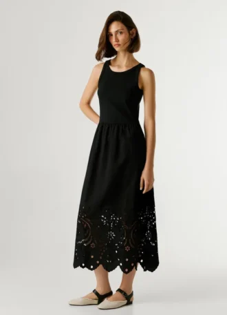 Maxikleid mit Ajour-Details