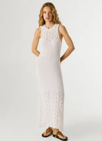 Maxikleid mit Ajour-Details