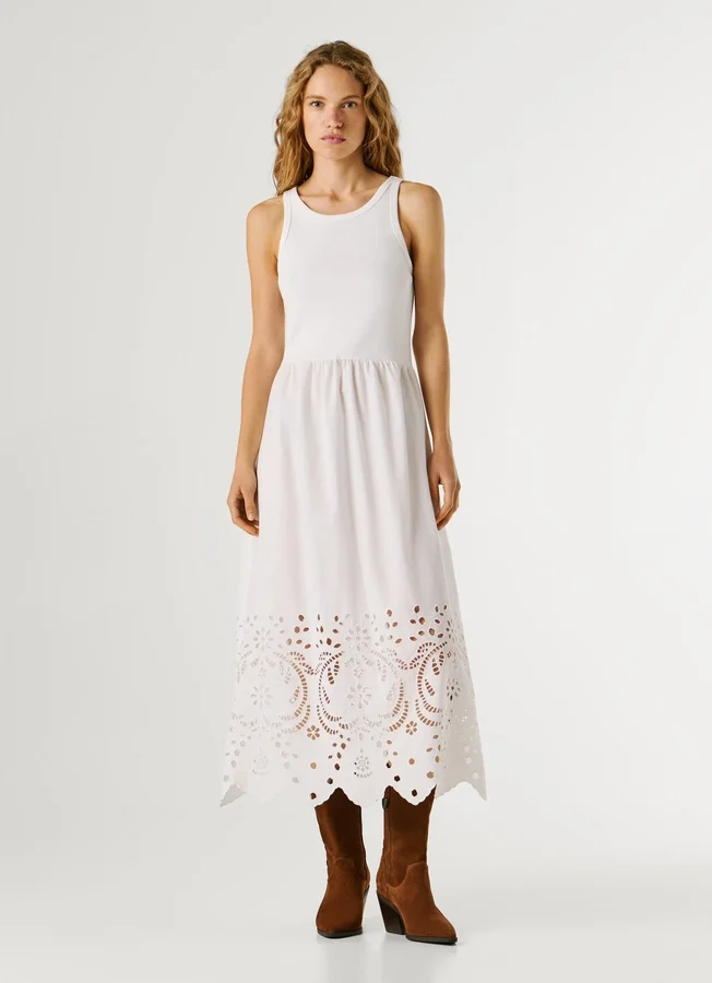 Maxikleid mit Ajour-Details Maxikleid mit Ajour-Details