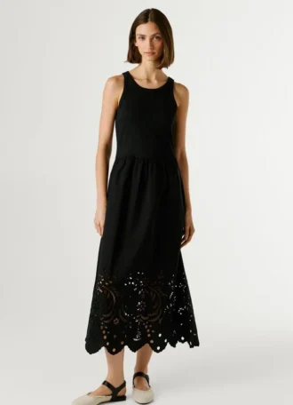 Maxikleid mit Ajour-Details