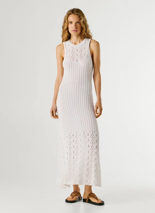 Maxikleid mit Ajour-Details Maxikleid mit Ajour-Details