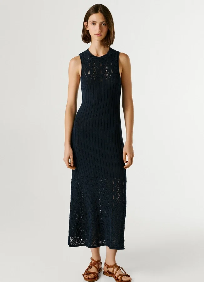 Maxikleid mit Ajour-Details Maxikleid mit Ajour-Details