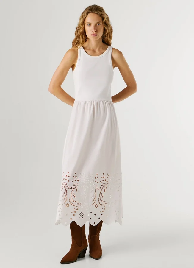 Maxikleid mit Ajour-Details Maxikleid mit Ajour-Details