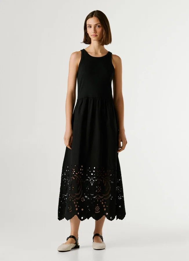 Maxikleid mit Ajour-Details Maxikleid mit Ajour-Details