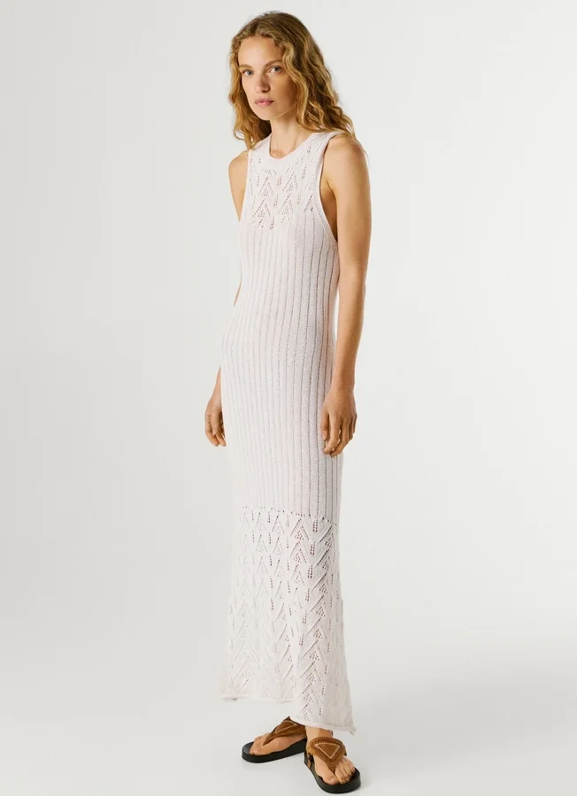 Maxikleid mit Ajour-Details Maxikleid mit Ajour-Details