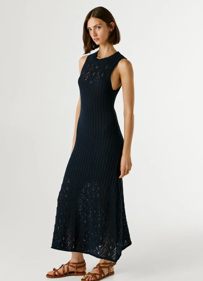 Maxikleid mit Ajour-Details Maxikleid mit Ajour-Details