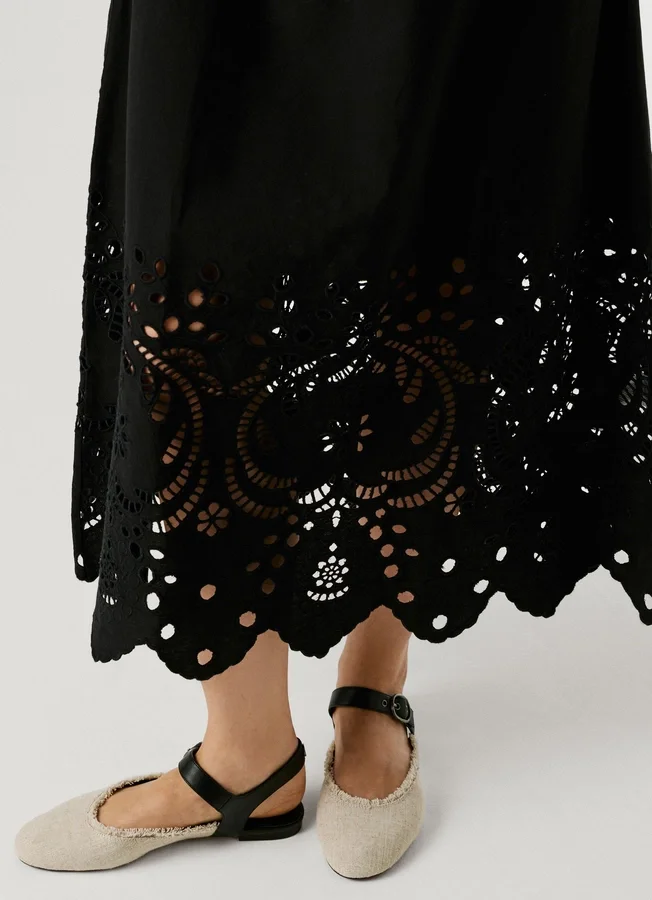Maxikleid mit Ajour-Details Maxikleid mit Ajour-Details