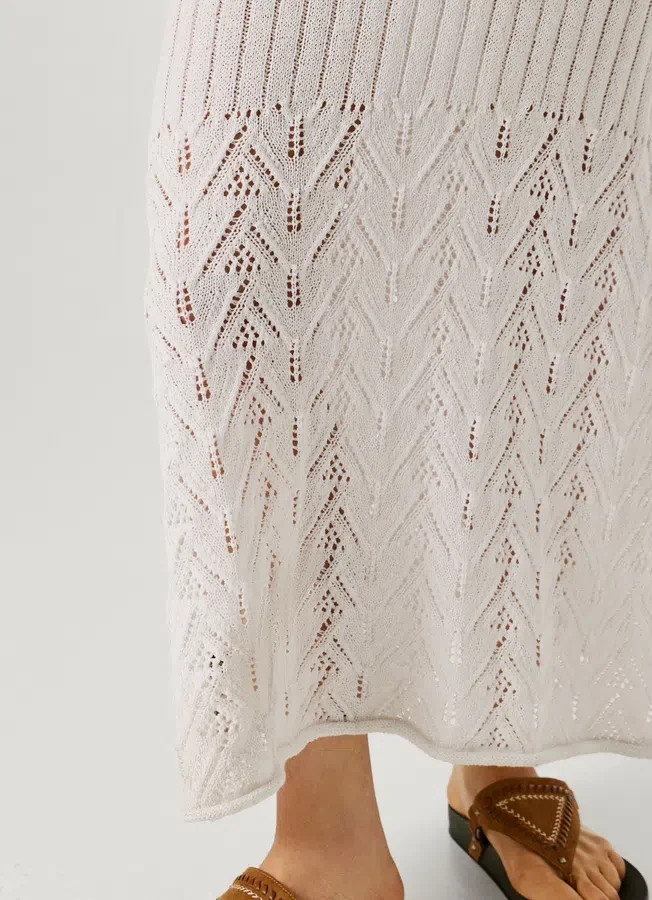 Maxikleid mit Ajour-Details Maxikleid mit Ajour-Details