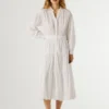 Maxikleid mit langem Hemdkragen Maxikleid mit langem Hemdkragen