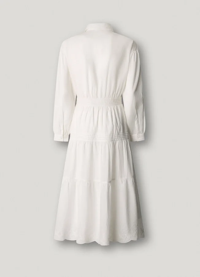 Maxikleid mit langem Hemdkragen Maxikleid mit langem Hemdkragen