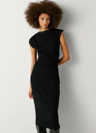 Maxikleid mit Rippstruktur