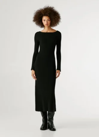 Maxikleid mit Rippstruktur