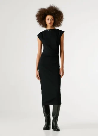 Maxikleid mit Rippstruktur