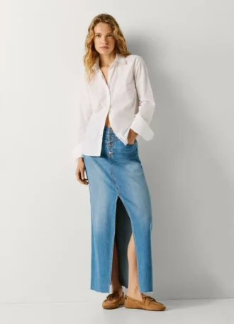 Maxirock aus Denim in Regular Fit