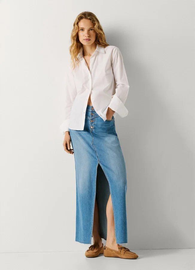 Maxirock aus Denim in Regular Fit Maxirock aus Denim in Regular Fit