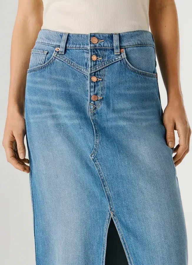 Maxirock aus Denim in Regular Fit Maxirock aus Denim in Regular Fit