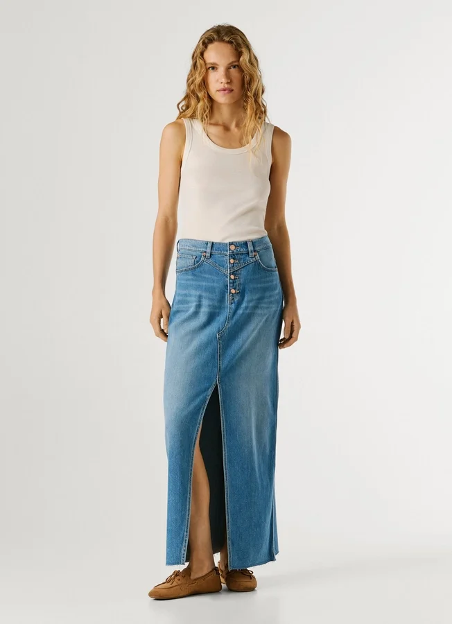 Maxirock aus Denim in Regular Fit Maxirock aus Denim in Regular Fit
